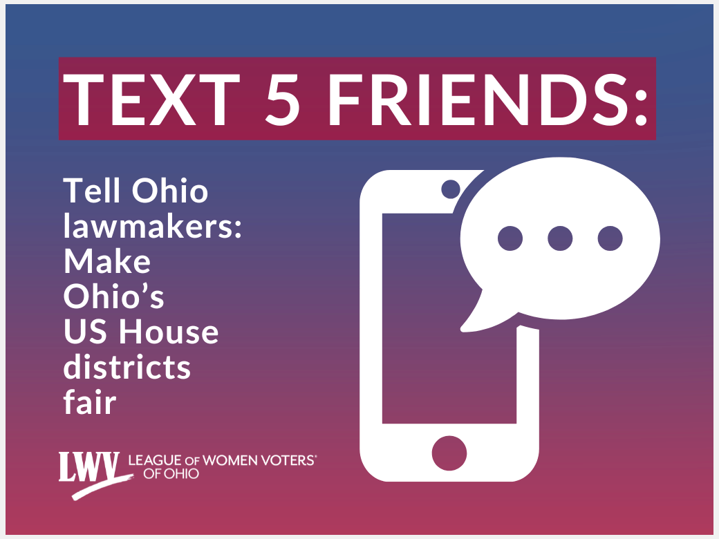 Text 5 Friends: Rep's Redistricting Reminder action